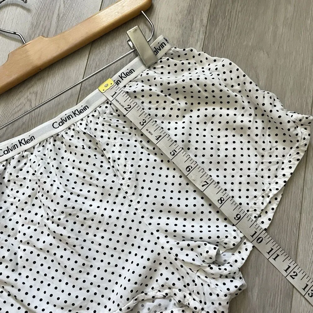 Calvin Klein Shorts polka dot boxer lounge womens White Black (medium) sleep